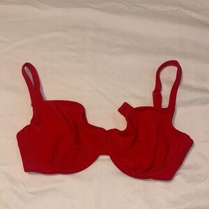 Red Abercrombie Curve Love Swim Top